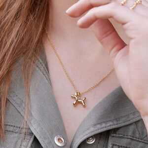 Gold dog necklace #249